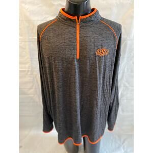 Oklahoma State Cowboys Pullover Men’s XXL Colosseum 1/4 Zip Mock Neck Dry-Fit #